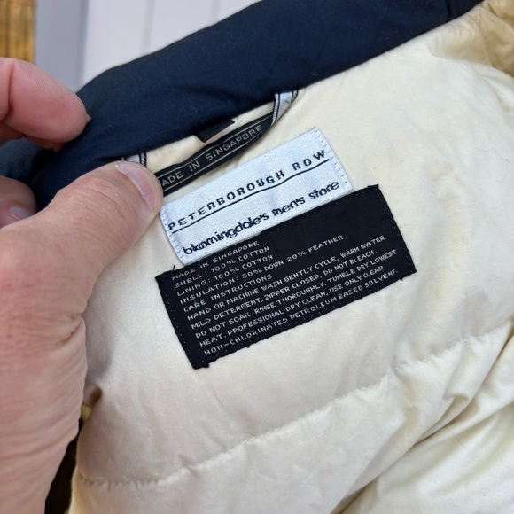 BLOOMINGDALE’S—Peterborough Row—Men’s 46—Down Overcoat Puffer—VTG—Singapore—RARE - Picture 16 of 16
